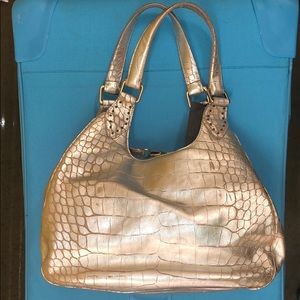 Donald J Pliner Metallic Gold leather Handbag